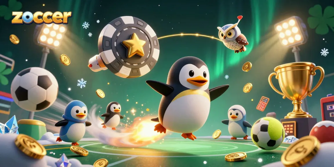 Experience exciting sports betting action with zoccer, featuring a golden penguin and sports elements.